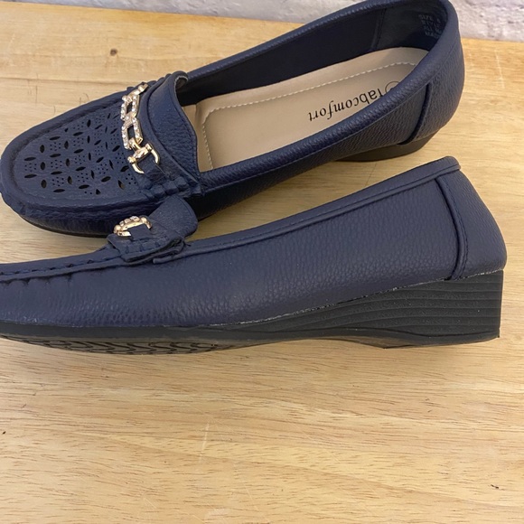 Fabcomfort Women's Loafers Comfort slip on Dark Blue Size 8 - Picture 3 of 5